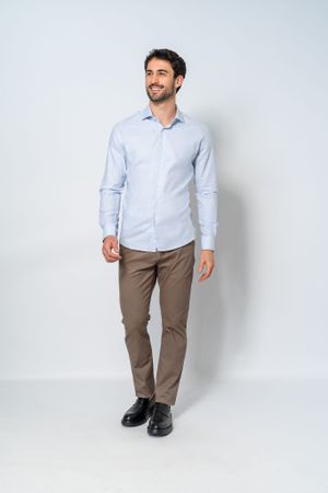 Camisa Social Masculina Azul