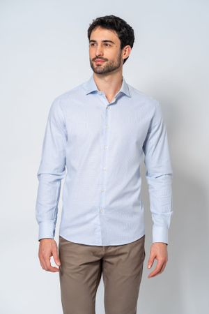 Camisa Social Masculina Azul