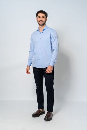 Camisa Social Masculina BTW66 Azul