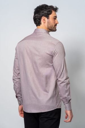 Camisa Social Masculina M420 Marrom