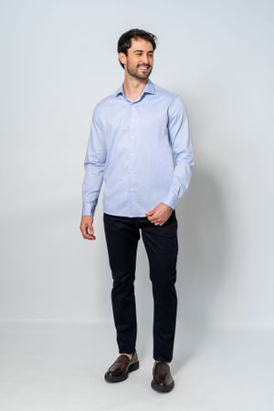 Camisa Social Masculina M432 Azul