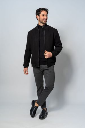 Casaco Masculino Ziper Preto