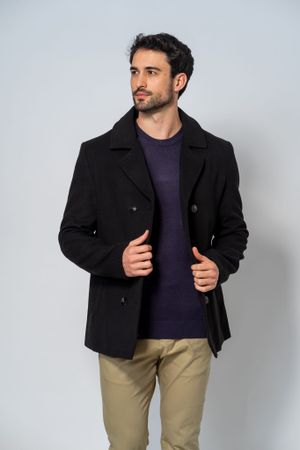 Casaco Masculino Botões Preto