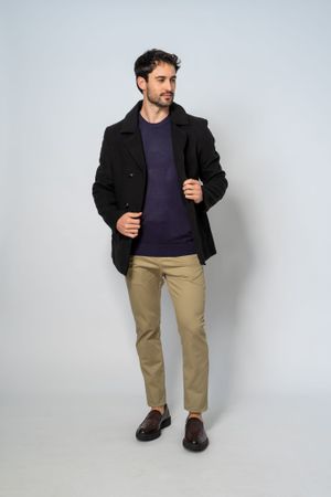Casaco Masculino Botões Preto