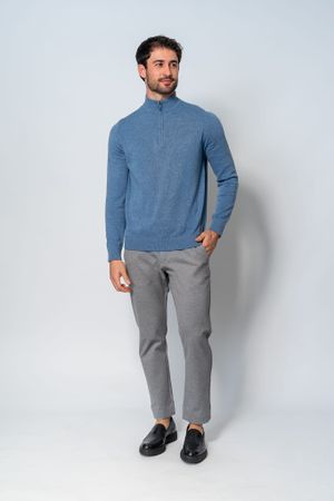 Malha 1/2 Ziper Indigo