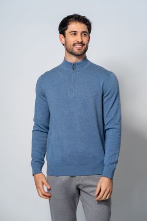 Malha 1/2 Ziper Indigo