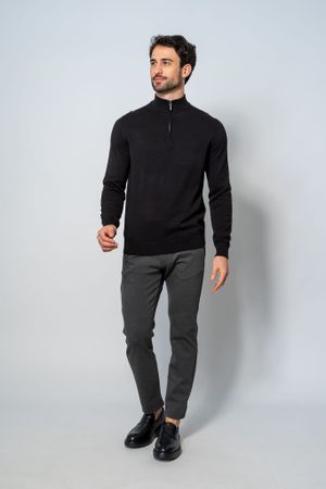 Malha 1/2 Ziper Preto