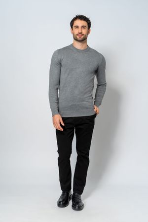 Suéter Malha Masculino Cinza Médio