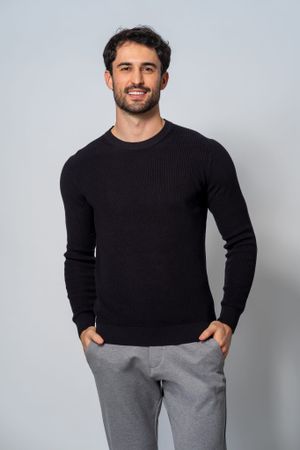 Suéter Malha Masculino Preto