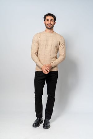 Suéter Malha Masculino Bege
