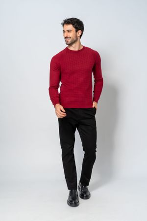 Suéter Malha Masculino Bordo