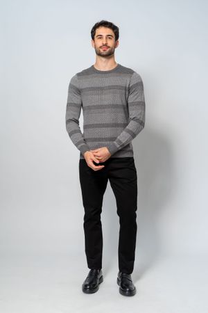 Suéter Masculino Malha Cinza