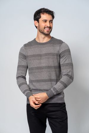 Suéter Masculino Malha Cinza