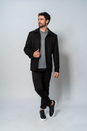 Casaco Masculino Caban Preto