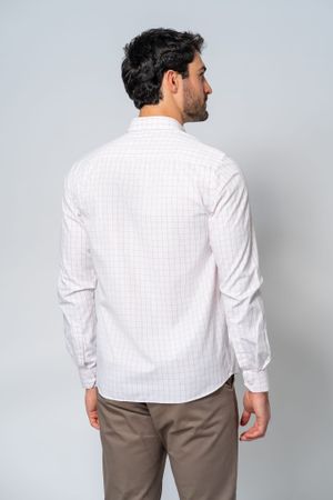 Camisa Social Siena Xadrez Branco