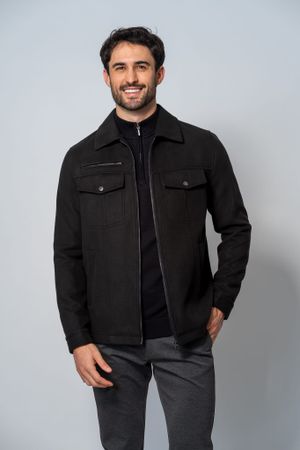 Jaqueta Bolsos Preto