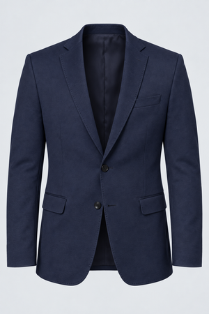 Blazer Masculino de Malha Tech Liso Marinho