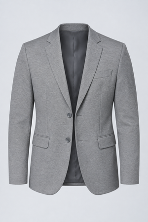 Blazer Masculino de Malha Tech Mescla Cinza Claro