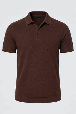 Camisa Polo Tricot Masculina Chocolate