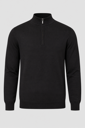 Malha 1/2 Ziper Preto