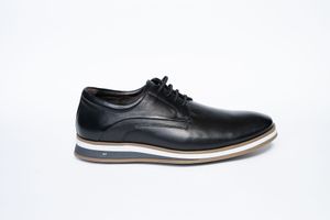 Sapato Masculino Casual Derby Couro Preto