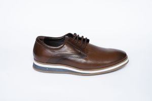 Sapato Masculino Casual Derby Couro Marrom