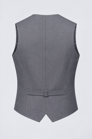 Traje Social Masculino com Colete Cinza Claro