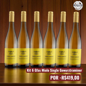 Kit 6 Gfas Vinho Miolo Single Gewurztraminer 750ml