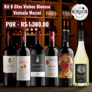 Kit 6 Gfas  Vinhos Divesso  Vinícola Mazzei 