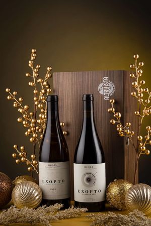 Kit 2 Gfas - Vinhos Bodegas Exopto (na caixa de madeira)