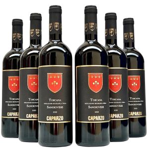 kit   6  Gfas - Vinho Caparzo Sangiovese 750ml