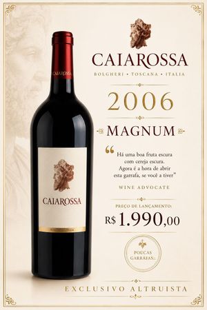 CAIAROSSA TOSCANA IGT MAGNUM - 1,5 LITROS  SAFRA 2006  
