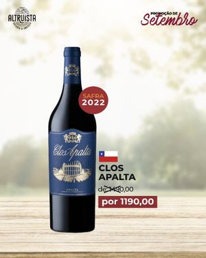 VINHO CLOS APALTA  750ML  SAFRA 2022