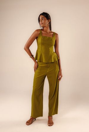 Calça cropped Amara verde