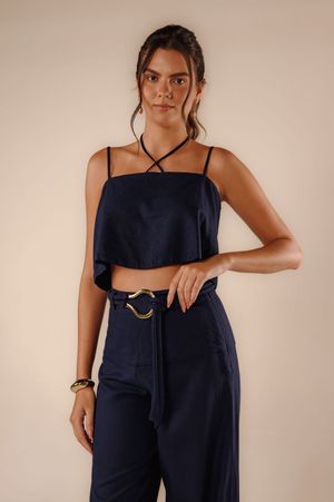 Blusa Célia azul marinho 