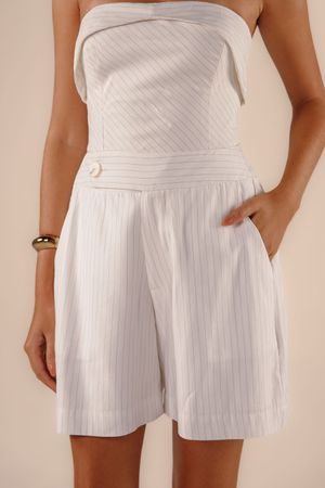 Bermuda Gal risca giz off white/preto
