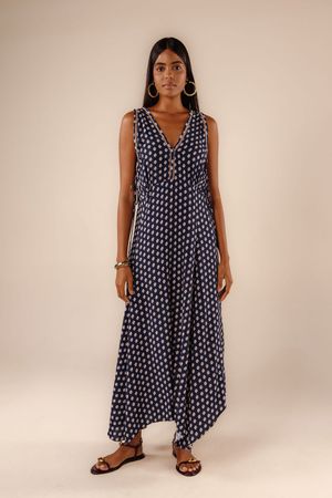 Vestido cropped Gabriela estampa retorno