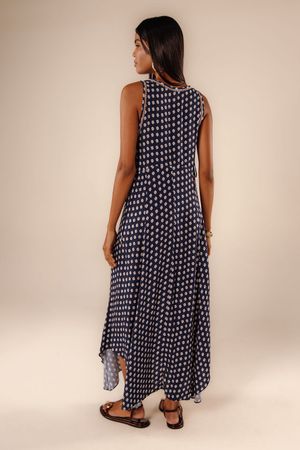 Vestido cropped Gabriela estampa retorno