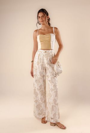 Calça longa Chay richelieu origem