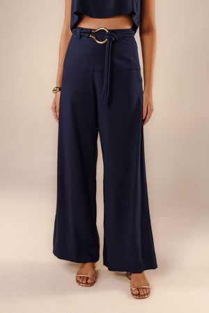 Calça longa Babi azul marinho