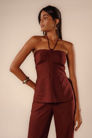 Blusa Anair jaboticaba