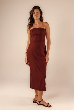 Vestido cropped Oriente jaboticaba