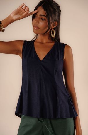 Blusa Uila azul marinho