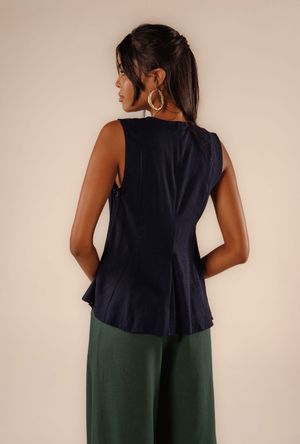 Blusa Uila azul marinho