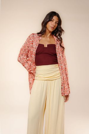 Calça longa Samira amarelo sereno