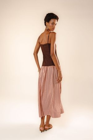 Vestido cropped Giulia estampa listra ciclo