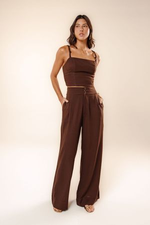 Calça longa Alena marrom