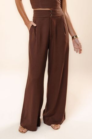 Calça longa Alena marrom