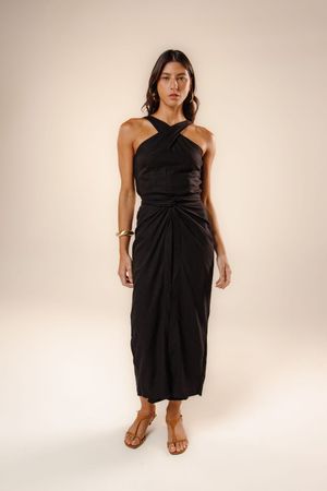 Vestido cropped Nina preto 