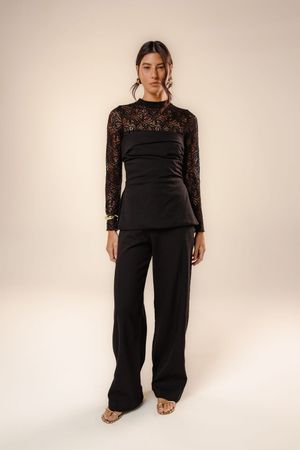 Calça longa Rosa preto